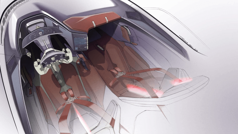 Porsche mission x interior sketch