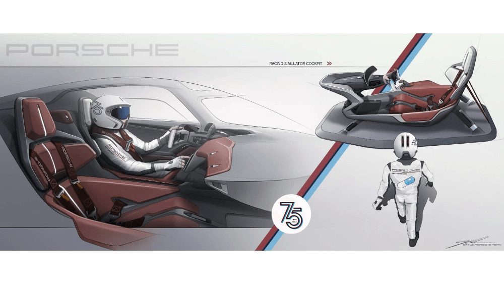 Porsche mission x interior sketch123